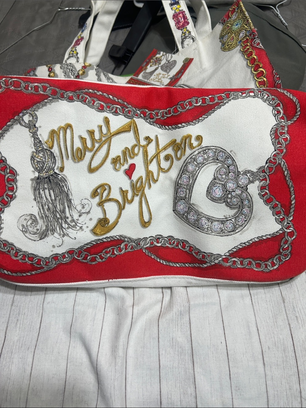 Brighton White and Red 'Love' Canvas Tote with Jeweled Graphic - Picture 12 of 12